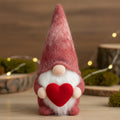 Valentine’s Day Gnome, Handmade Needle Felted Gonk with Heart, Scandinavian Tomte, Nordic Home Decor, Anniversary Gift for Her