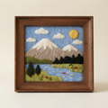 DIY Needle Felting Kit Landscape - Mountain & Lake Scenery | Finished Needle Felted Painting | Framed Wool Art Decor