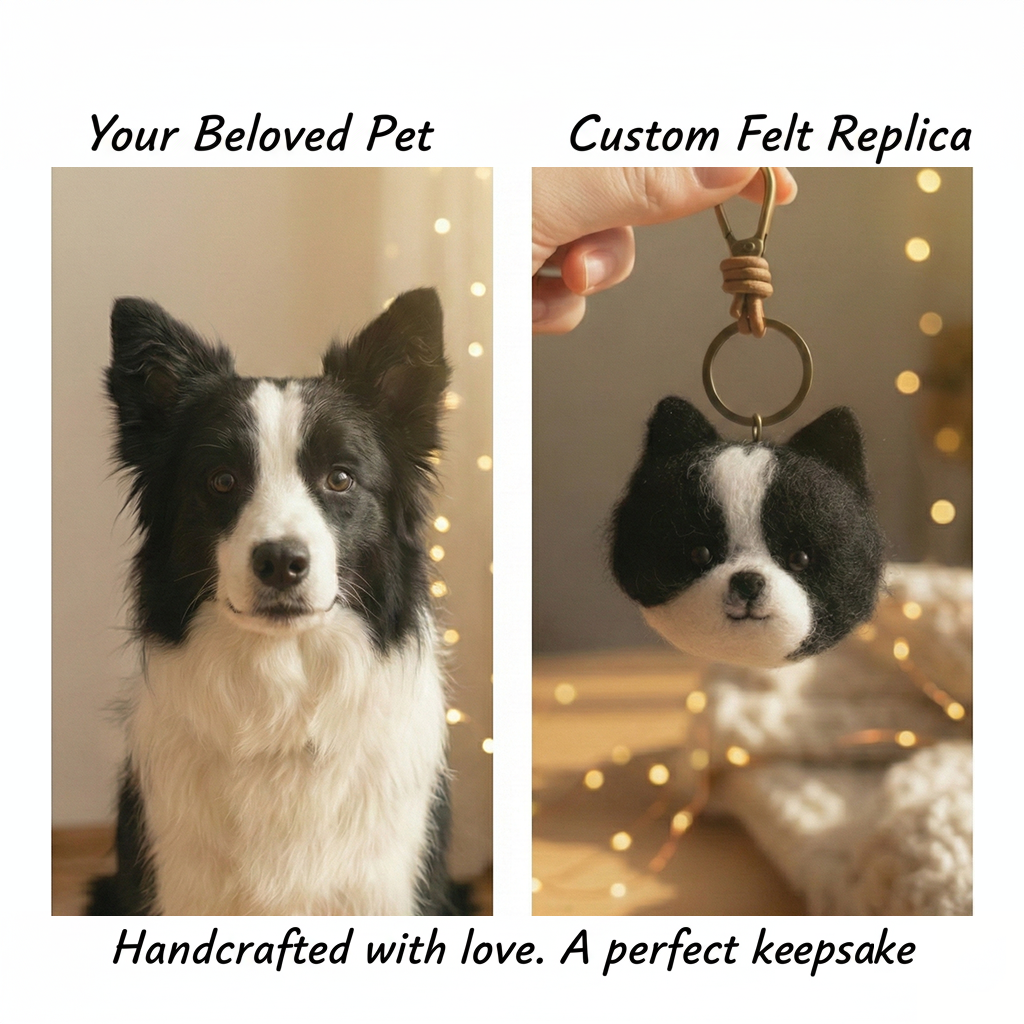 Custom Felted Dog Portrait – Personalized Pet Portrait, Handmade Memorial Gift