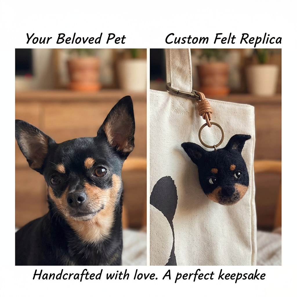 Custom Felted Dog Portrait – Personalized Pet Portrait, Handmade Memorial Gift
