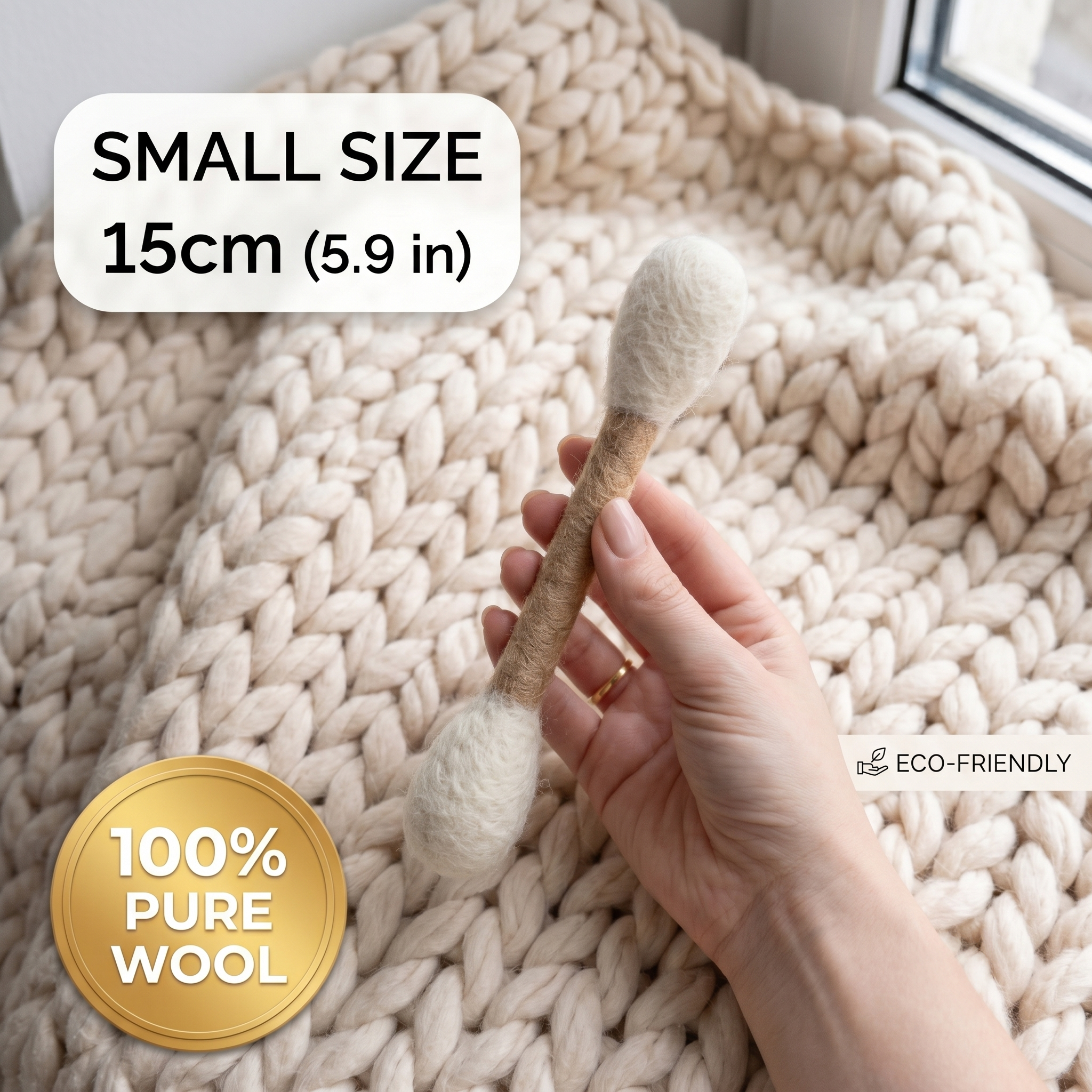 Giant Felt Cotton Swab Cat Toy with Catnip, Wool Kicker Toy for Cats, Funny Interactive Kitten Swab Toy, Eco Friendly Pet Gift for Cat Lover